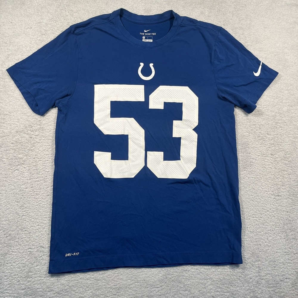 Nike‎ Indianapolis Colts Leonard 53 Dri-FIT T-Shirt Men's Size M Blue